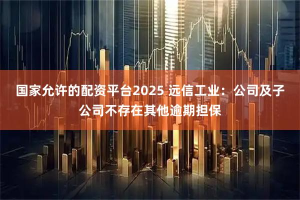 国家允许的配资平台2025 远信工业：公司及子公司不存在其他逾期担保